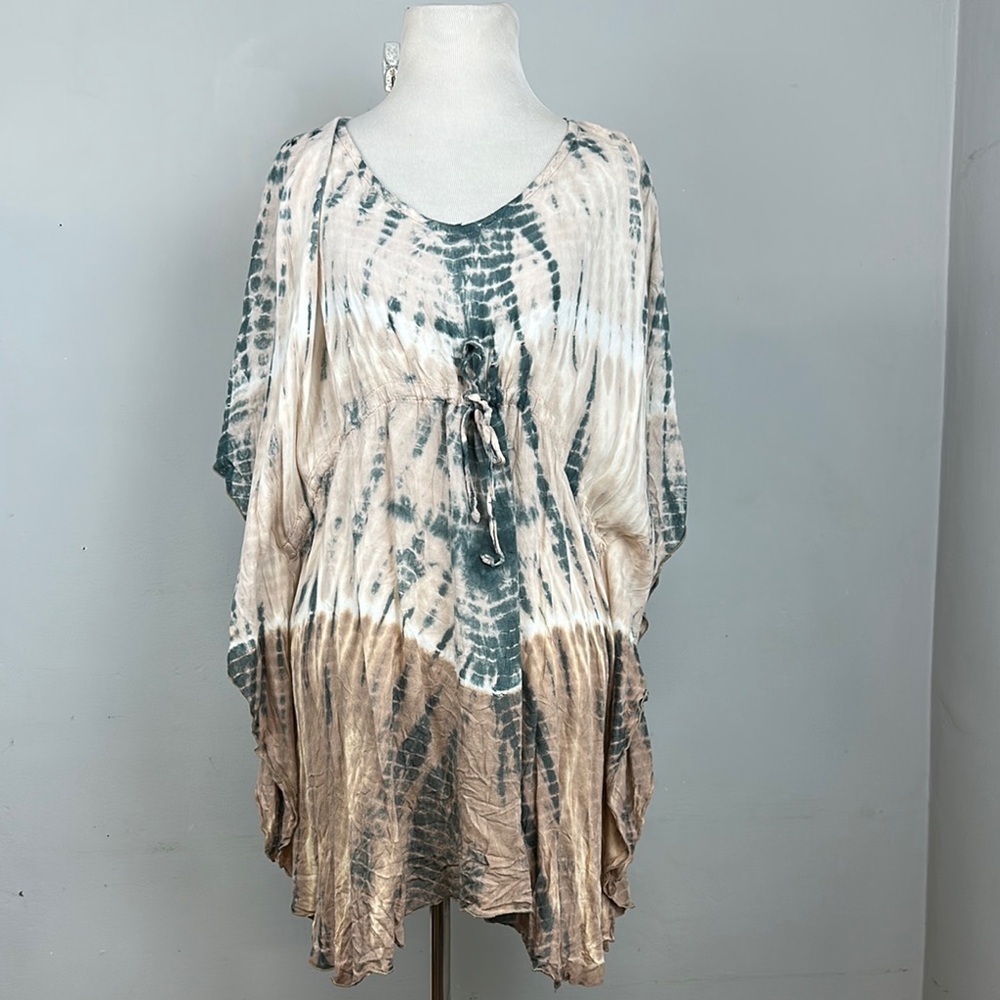 Napua Collection Honolulu Hawaiian Swim Coverup One Size Pink Gray